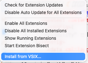 Install from VSIX