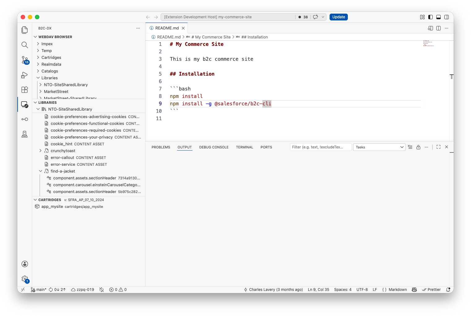 Salesforce B2C Commerce activity bar